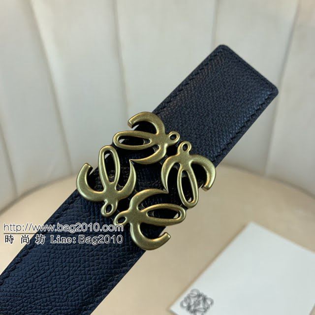 LOEWE女士皮帶 羅意威經典銅扣手掌紋雙面牛皮腰帶  jjp1797